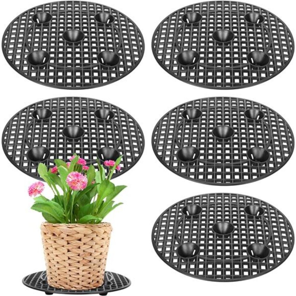 6 Pcs Big Potted Plant Stands - 12 Inch Patio & Deck Floor Protector,Plant